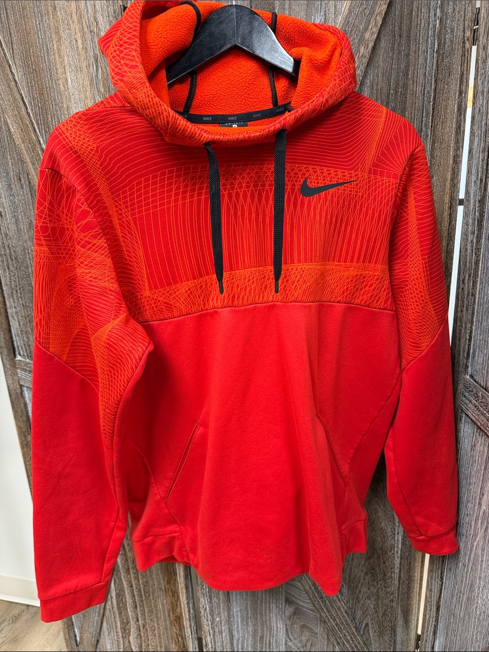 Nike Red & Orange Graphic Fleece Hoodie